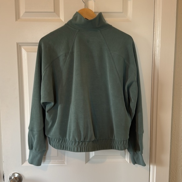 Lululemon Brushed Softstreme Funnel-Neck Zip Up Jacket Medium Forest Size 8 - Picture 7 of 12